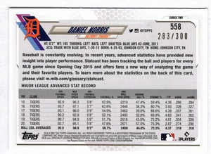 2021 Topps Series 2 Advanced Stat #558 Daniel Norris #/300 Detroit Tigers - Picture 1 of 2