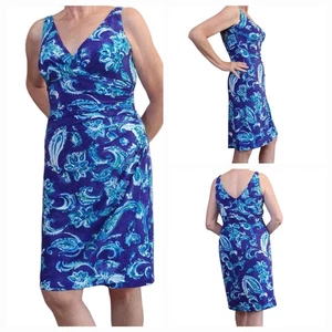 Lauren Ralph Lauren Kleid Faux Wickeloptik, Etuikleid, seitlich gerafft ärmellos Gr. 12 - Bild 1 von 12