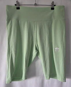 Adidas Rib Cycle Shorts Size XL Green Ribbed Biker Shorts With Logo NWT - Picture 1 of 10