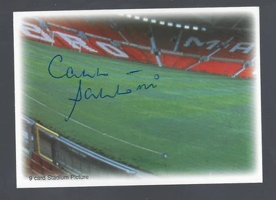 FUTERA  1997 - CARLO SARTORI - MAN UTD -  HAND SIGNED STADIUM MONTAGE CARD - Image 1 of 4