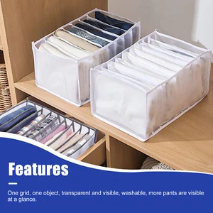 2× Foldable Drawer Organizer Closet Storage Box Cloth Jeans T-Shirt Separation - Picture 1 of 13