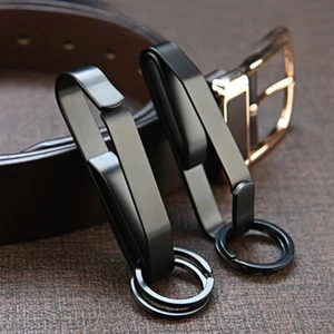 Stainless Steel Tactical Keychain Cargo Key Clip Wear Belt Detachable Key Rings - Picture 1 of 13