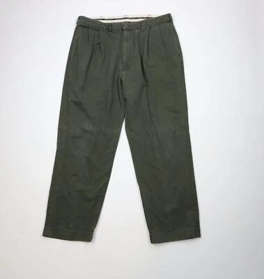 Pantalones chinos Ralph Lauren vintage años 90 para hombre 38x32 descoloridos pierna ancha algodón verde Foto 1 de 4