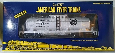 NIB AMERICAN FLYER GILBERT MILK TANK CAR 6 48239 TTOS 2005, S Gauge New! - Image 1 of 4