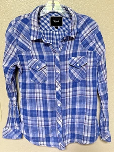 Camisa Rails Hunter abotonada para mujer talla grande azul blanco a cuadros - Imagen 1 de 7