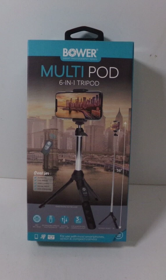 Bower WA-MPD36 6-In-1 Multi Selfie Tripod Black