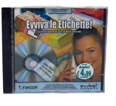 CD-ROM Evviva le etichette! Finson Software Vintage Blisterato - Immagine 1 di 2