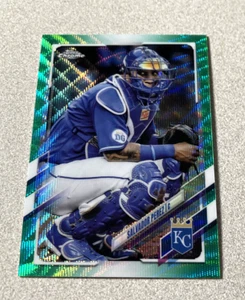 2021 Topps Chrome Green Wave Refractor #144 Salvador Perez Royals /99 - Picture 1 of 2