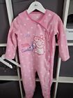 Baby Girl Morrisons Peppa Pig Fleecy All In One Sleepsuit Size 18-24 Months