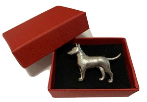 ENGLISCHER BULLTERRIER ZINN ANSTECKNADEL ABZEICHEN BROSCHE REVERS GESCHENKBOX GEBURTSTAG WEIHNACHTEN - Bild 1 von 4