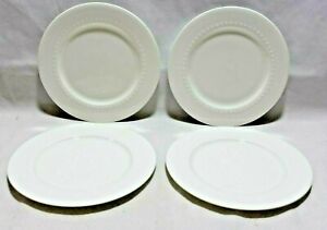  Roscher Bone China 8" Salad Plates White Hobnail Set of Four New