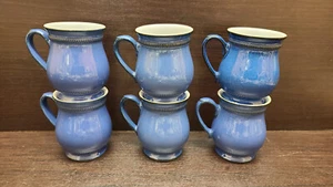 6x Denby Imperial Solitaire Craftsman Mugs Blue Pottery - Picture 1 of 6