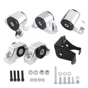 2 Bolt Engine Motor Mount Kit For 96-00 Civic EK B16 B20 D16 B D Chrome Billet - Picture 1 of 15