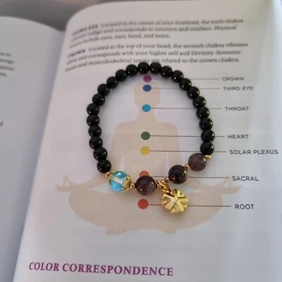 7 Chakras Piedras Cristales Pulsera Cuentas Sanadoras Joyería Regalo Natural de Reiki Foto 1 de 4