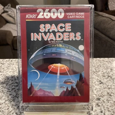 Vintage 1980 Atari 2600 Space Invaders Case Fresh In Acrylic Display Case 🔴⚪️ - Image 1 of 4
