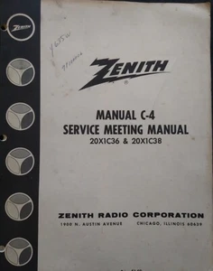1967 Zenith C-4 Service Meeting Manual (20X1c36 And 20x1 C38). A58 - Picture 1 of 4
