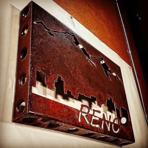 Rusty Reno Skyline Steel Wall Mural (18"x 12") Cover