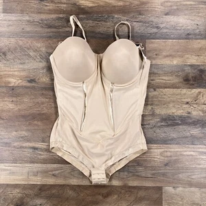 Maidenform Womens Bodysuit 40D Beige Nude Underwire Shapewear NEW - Picture 1 of 7