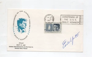 Admiral Earl Yates SIGNED 1967 envelope honoring the USS John F. Kennedy - Picture 1 of 3
