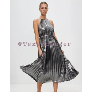 NWT Ted Baker Juudie Pleated Halterneck Midi Dress US 10 - Picture 1 of 22