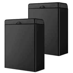 Wall-Mounted Sanitary Napkin Disposal Bin 2-Pack Black Stainless Steel 10.04x7.4 - Picture 1 of 7