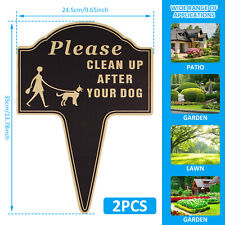 2Pcs Clean Up After Your Dog Sign Double Sided No Pooping Dog Signs Outdoor₡