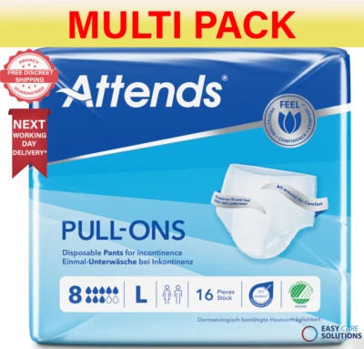 Attends Pull Ons 8 L Incontinence - 4  Pack Of 16 - Multi pack - Image 1 of 4