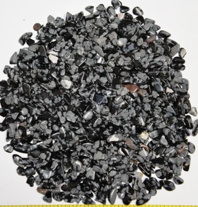 OBSIDIAN SNOWFLAKE XX-Small (6-10mm) poliertes Vulkanglas.  1/2 lb Bulk - Bild 1 von 1