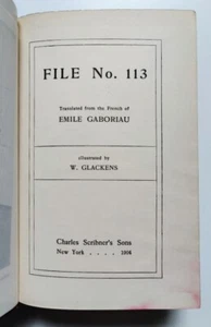 File No. 113 - Emile Gaboriau - Scribner's 1904 - Antique Hardcover - Picture 1 of 6