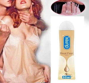 Durex Real Feel Long-Lasting Lubricant - 50ml Silicone Lube lasts 3X Longer - Picture 1 of 3
