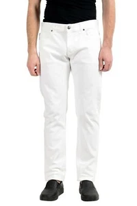 Versace Men's White Stretch Cody Fit Slim Jeans - Picture 1 of 4