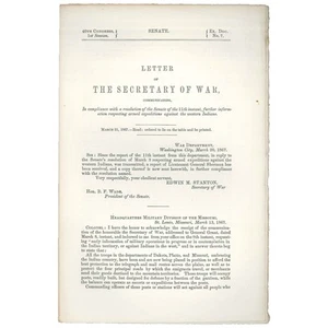 William Tecumseh Sherman / Letter of the Secretary of War Communicating.. 1st ed - Imagen 1 de 1