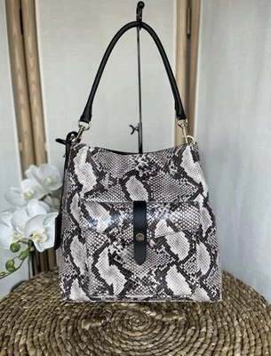 Russell & Bromley snake print leather medium handbag hobo bag - Image 1 of 4