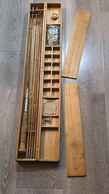 Vintage Japan Fishing Pole In Box In Pieces Box With Accessories As Shown Found - Image 1 of 4