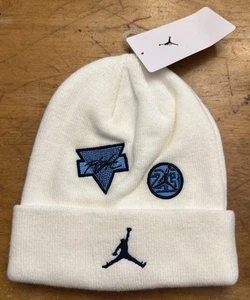 Nike Jordan CUFFED SOFT KNIT STRETCH Beanie Mütze weiß/blau NEU mit Etikett - Bild 1 von 7