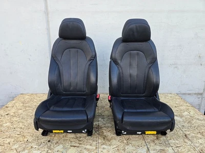 FRONT LEATHER  SEAT SET LEFT/RIGHT BLACK OEM 87K 2014-2019 BMW X5 X6 F15 - Image 1 of 4