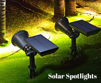 1pc 9-LED Solar Spotlight Outdoor IP65 Waterproof Adjustable Brightness - NEW - Image 1 of 4