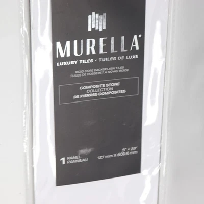 Murella Marble Plank SPC Peel and Stick Backsplash Tile White 5" x 24" 69101 - Image 1 of 4