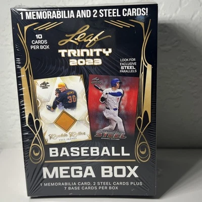 2023 Leaf Trinity Baseball MEGA Box 1 Memorabilia 2 Steel Cards Factory Sealed  - Image 1 of 2