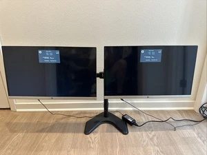 Two HP 25es 25" LED Monitor HDMI VGA Ultra Slim FullHD Display With Power Supply - Picture 1 of 16