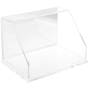 Plymor Clear Acrylic Slant Front Case w/ Base (Mirror Back), 9" W x 6" D x 6" H - Picture 1 of 1