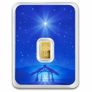 1/2 gram Gold Bar - Holy Cross (w/Star of Bethlehem Card, In TEP) - Picture 1 of 5