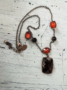 Schöne klassische Laila Rowe Halskette mit roten Steinen wie Rubine - Bild 1 von 6