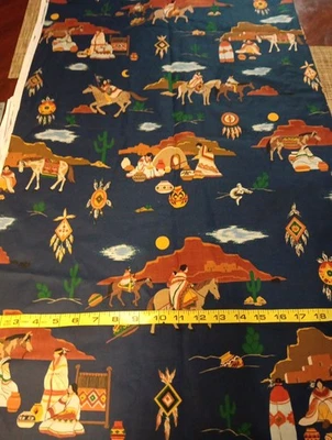 2 1/8 Yards+Cotton Fabric VIP Print Joan Messmore Cranston Print Works NEW  - Image 1 of 4