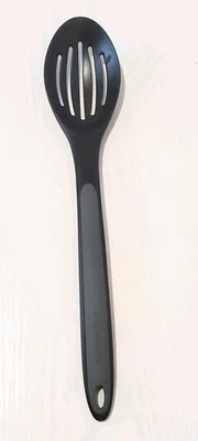 Calphalon 14" Black & Gray Nylon Plastic Slotted Cooking Serving Spoon - Image 1 of 3