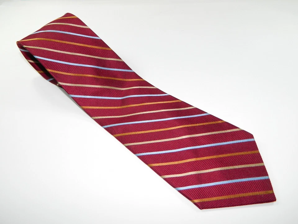 Corbata Hombre AXCESS Seda Corbata ROJA NARANJA REPP REGIMIENTO RAYAS DECORACIÓN Foto 1 de 3