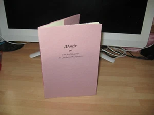 Matrix Some Brief Guidelines for contributors Whittington Press limited-edition - Picture 1 of 9