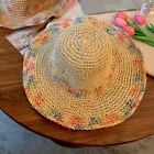 Hollow Out Straw Woven Hat Big Brim Seaside Sun Hat Summer Colored Woven Hat