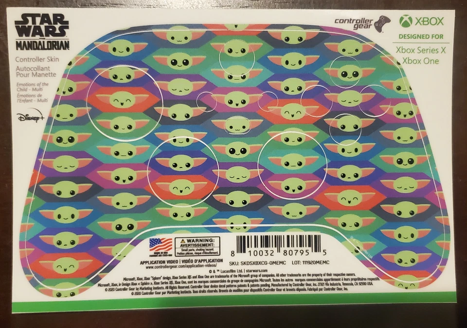 STAR WARS THE MANDALORIAN GROGU Xbox Series S, X Controller Decal Skin Wrap Cute - Image 1 of 1