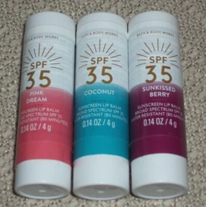 Bath & Body Works~SPF 35 Sunscreen Lip Balm~You Choose Type/Flavor~NEW/Sealed - Picture 1 of 5